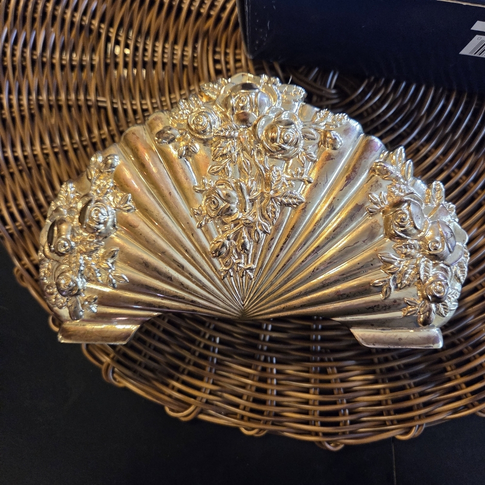 Royal Doulton Gold Plated Napkin Holder Old Country Roses Tableware Vintage RARE - Picture 5 of 13